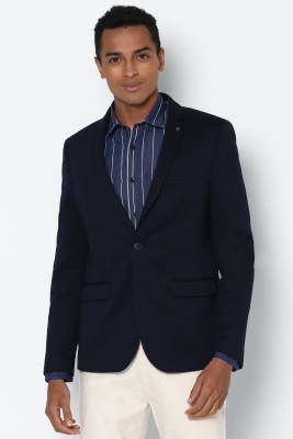 Allen Solly Solid Single Breasted Formal Men Blazer(Dark Blue)