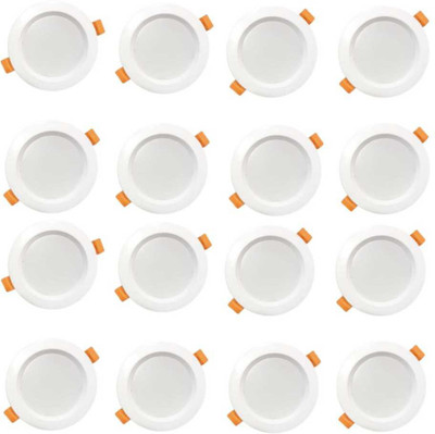 MNLight 10 W Basic Round Plug & Play LED Bulb(White, Pack of 16)