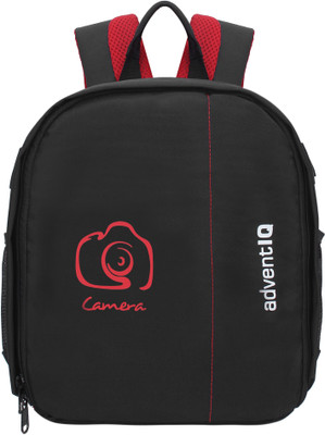 AdventIQ DSLR/SLR Camera Lens Shoulder Printed Backpack-(BNP 0197P-Camera 1)-Red Clr  Camera Bag(Black with Red Print)
