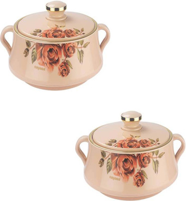 NAYASA Lorenzo 1500ml 2 Set Pink Pack of 2 Serve Casserole Set(1500 ml)