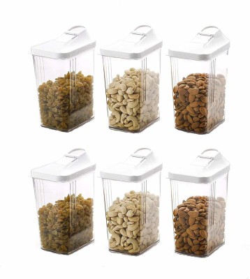 QUISTAL Plastic Cereal Dispenser  - 1700(Pack of 6, Clear, White)