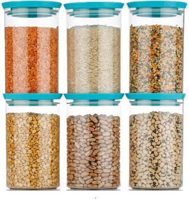 QUPSY Plastic Grocery Container  - 900 ml(Pack of 6, Green)