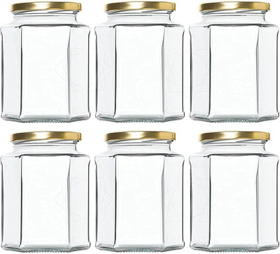 SEETASTIC Glass Grocery Container  - 700 ml(Pack of 6, Clear)