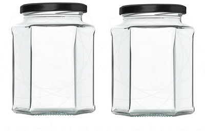 SEETASTIC Glass Grocery Container  - 700 ml(Pack of 2, Clear)