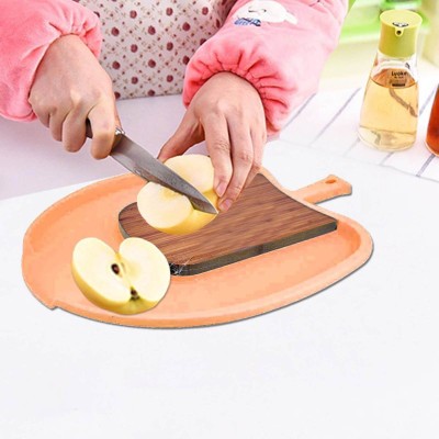 Kookee Wooden with Plastic Chopping Board for Kitchen Cutting Vegetables, Meat, Fruits with segment for chop and drop (ZLFH01-6) Plastic, Wooden Cutting Board(Orange Pack of 1 Dishwasher Safe)