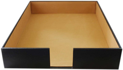 blue power 0 Compartments Resin Office Tray(Black)