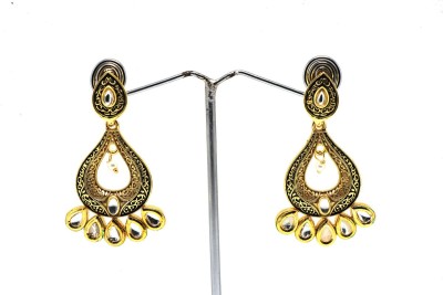 Laysanart Traditional beautifully Handcrafted (Meenakari / Kundan) Earrings. Brass Earring Set