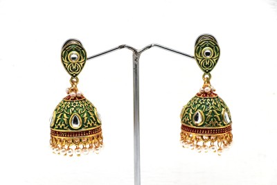 Laysanart Traditional beautifully Handcrafted (Meenakari / Kundan) Earrings. Brass Earring Set