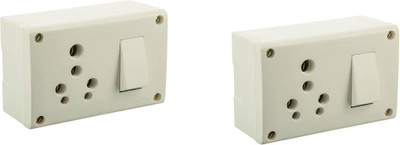 JELECTRICALS Combined Box With 16 AMP and 6 AMP Socket and Switch 16 A Six Pin Socket