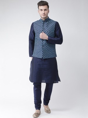 DEYANN Men Kurta Churidar Ethnic Jacket Set