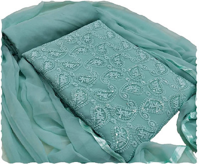 Zeus store Georgette Embroidered Salwar Suit Material