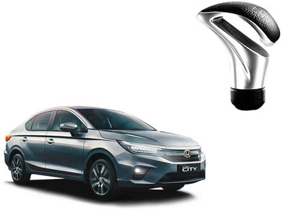 Buras LEATHER AND ALLUMINIUM GEAR KNOB FOR HONDA CITY CAR Gear Knob(Silver)