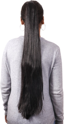 Shivarth Women's Synthetic Fiber Material Straight Long Simple and Sober  Wig 25-28 Inches Black colour wig Hair Extension