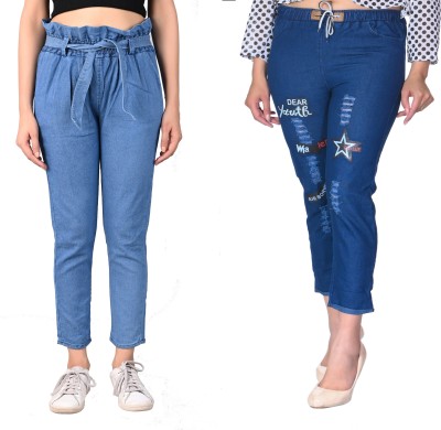 Vidhi fashion Jogger Fit Women Blue, Dark Blue Jeans(Pack of 2)