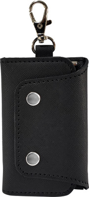 MANDAVA Vegan Leather Unisex Key Pouch Key Case With Belt Hook Cum Card Holder Key Chain