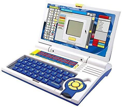 VRUX Toys Educational Latest Laptop with 2 in 1 Fun Activities & Games Laptop/Notebook/Computer Toy for Kids(Blue, White)