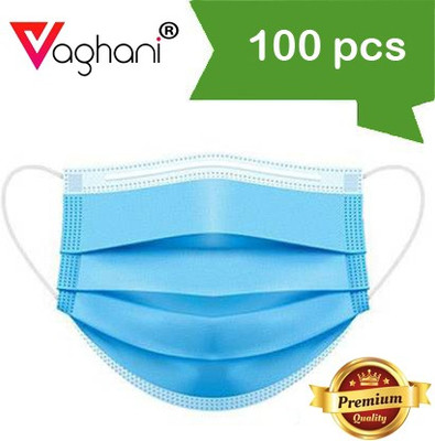 Vaghani Vaghani Disposable 3 Ply Pharmaceutical Breathable Surgical Pollution Face Mask with 3 Layer Filtration For Men, Women, Kids with for Comfortable Fit with Bacterial Filtration ISO Certified 100 Units Disposable 3 Ply Pharmaceutical Breathable Surgical Pollution Face Mask with 3 Layer Filtrat