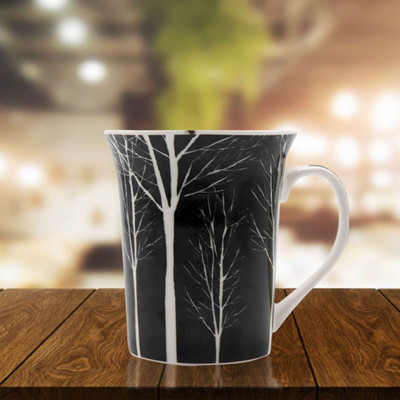 Kookee Ceramic Coffee or Tea with handle for Office, Home or Gifting - 325ml (ART01453-) Ceramic Coffee Mug(325 ml)