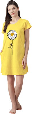 Fflirtygo Women Nightshirts(Yellow)