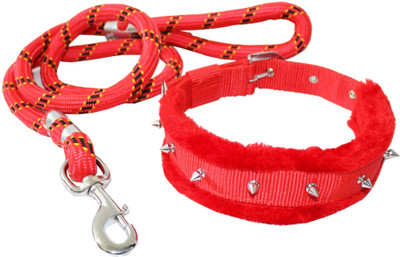 Petshop7 Dog Collar & Leash(Large, Red)