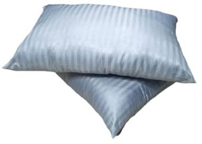 jy Polyester Fibre Stripes Sleeping Pillow Pack of 2(Grey)