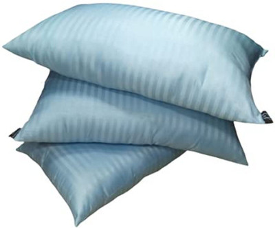 jy Polyester Fibre Stripes Sleeping Pillow Pack of 3(Blue)