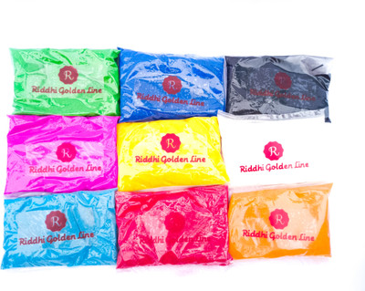 Riddhi Golden Line Pack of 9 Rangoli Powder(Multicolor)