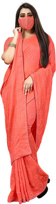 pUNYATHA CREATION Embellished Chanderi Art Silk Saree(Multicolor)