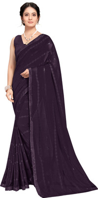 ANANT DESIGNER STUDIO Embroidered Bollywood Georgette Saree(Purple)