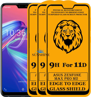 SUNSHINE Edge To Edge Tempered Glass for Asus Zenfone Max Pro M2(Pack of 3)