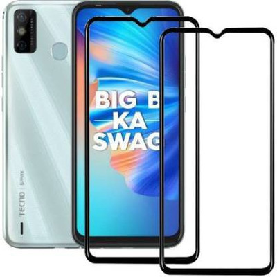 kentop Edge To Edge Tempered Glass for TECNO SPARK 6 GO(Pack of 2)