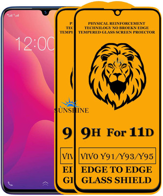 SUNSHINE Edge To Edge Tempered Glass for Vivo Y93(Pack of 2)