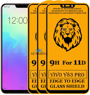 SUNSHINE Edge To Edge Tempered Glass for Vivo Y83 Pro(Pack of 3)