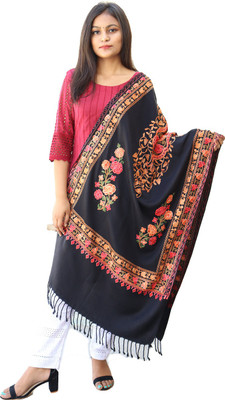Amrit Trading Co Wool Floral Print Women Shawl(Multicolor)