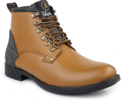 SHENCES Boots For Men(Tan , 7)