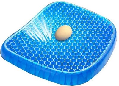 ND BROTHERS Egg Seater Gel Cushion, Seat Flex Pillow, Gel Silicon Seat Back / Lumbar Support(Blue)