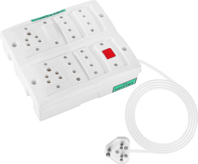 PANKATI Extension Board with Long Wire 3 Meter 6 Amp Surge Protector, White 6  Socket Extension Boards(White, 3 m)