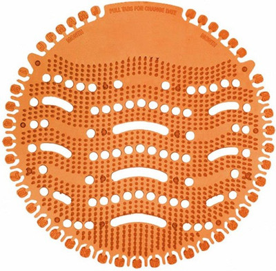 Karmarch Urinal Screen mat with fragrance for Toilet and Bathroom use Set Of 1 Orange Mat Toilet Cleaner(1 Wipes)
