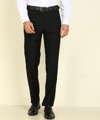 PARK AVENUE Slim Fit Men Black Trousers