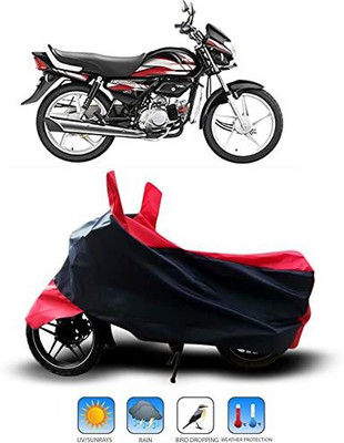 WONAK Waterproof Two Wheeler Cover for Hero(HF Deluxe, Red, Black)