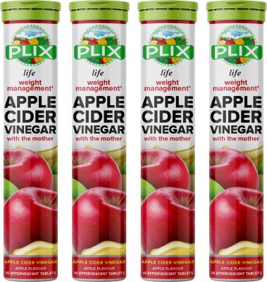 Plix World's First Apple Cider Vinegar -60 Effervescent Tablets(4 x 15 No)