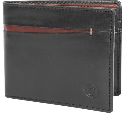 Cotnis Men Formal, Casual, Evening/Party Black, Tan Genuine Leather Wallet(10 Card Slots)