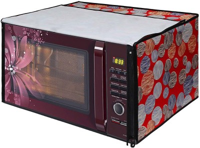 LITHARA Microwave Oven  Cover(Width: 54.61 cm, Red, Grey)