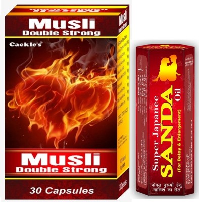 Cackle's Musli Double Strong 30 Capsule& Super Japanee Sanda Oil 15ml For Men(Pack of 2)