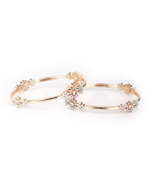 Priyaasi Brass Gold-plated Bangle Set(Pack of 2)