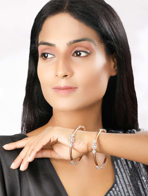 Priyaasi Brass Gold-plated Bangle Set(Pack of 2)