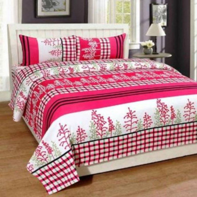 FRSH TEXO FAB 144 TC Microfiber Double Printed Flat Bedsheet(Pack of 1, Multicolor)