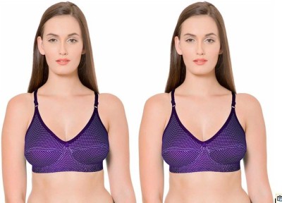 Bliss Beauty Ekta Everyday Non-Padded Non-Wired Seamed Cotton Bra Women T-Shirt Non Padded Bra(Purple)