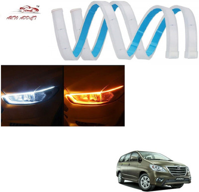 AuTO ADDiCT Car Headlight LED DRL - Daytime Running Light (Turn Signal Yellow,White) For Toyota Innova Car Fancy Lights(White, Yellow)