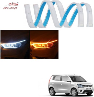 AuTO ADDiCT Car Headlight LED DRL - Daytime Running Light (Turn Signal Yellow,White) For Maruti Suzuki New Wagonr(2019-Present Car Fancy Lights(White, Yellow)